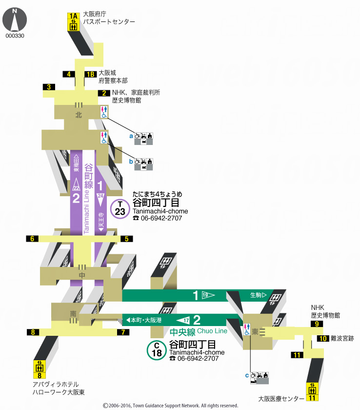 えきペディアMAP谷町四丁目