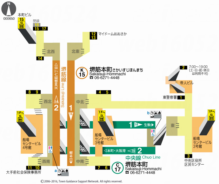 えきペディアMAP堺筋本町