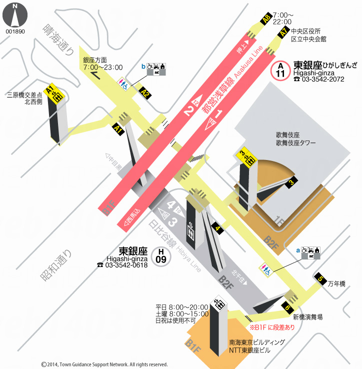 えきペディアMAP東銀座