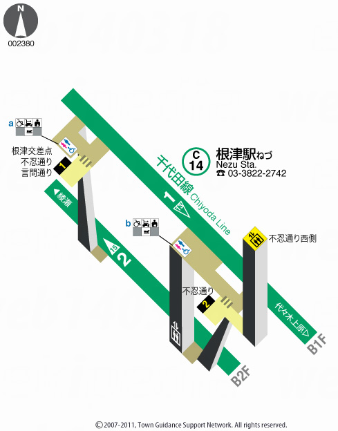 えきペディアMAP根津