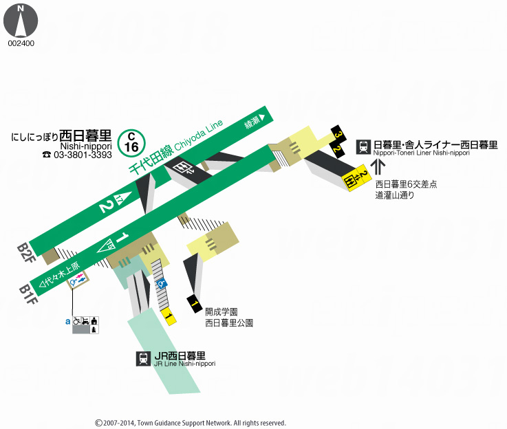 えきペディアMAP西日暮里