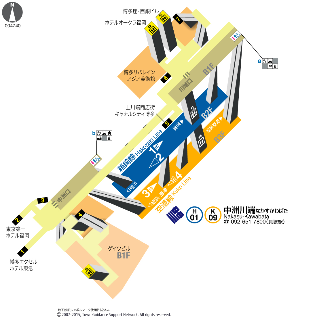 えきペディアMAP中洲川端