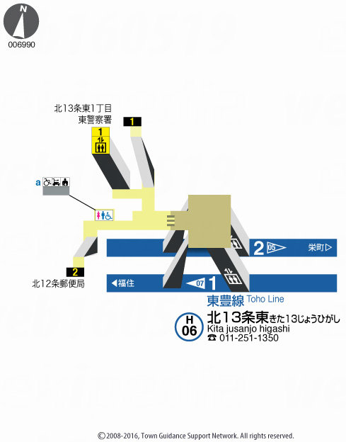 えきペディアMAP北１３条東